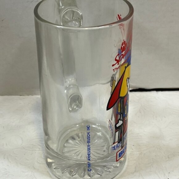 VTG 1987 Spuds Mackenzie The Original Party Animal 5.8" Glass Beer Mug 12 oz - Picture 3 of 9